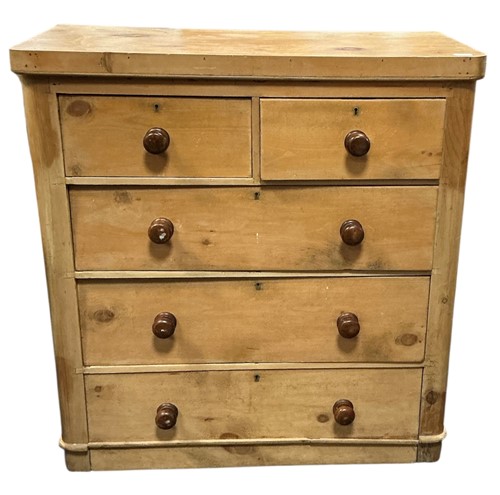 Lot 426 - A Victorian pine chest of drawers two short...