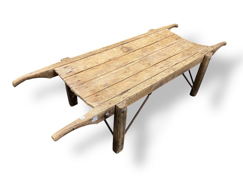 Lot 455 - A late 19th century pine funeral bier, the...