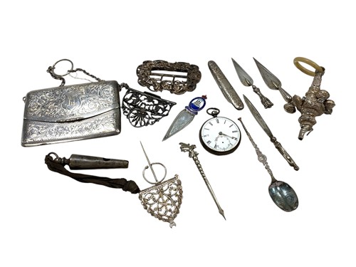 Lot 266 - A silver dress card case, mark of Sampson...