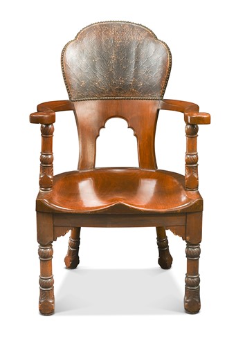 Lot 353 - An Arts & Crafts mahogany open armchair by Jas. Shoolbred