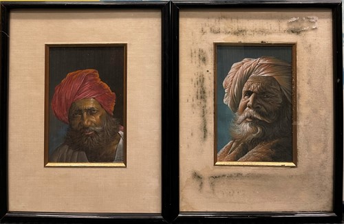 Lot 366 - A pair of portrait studies of gentleman in turbans