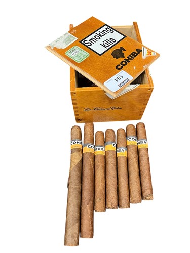 Lot 194 - Seven COHIBA cigars, together with a COHIBA...