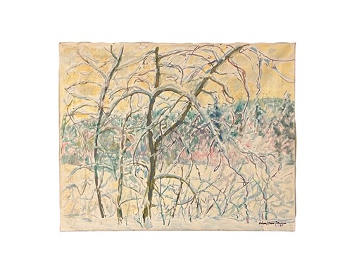 Lot 365 - Late 20th century school Snowy woodland...
