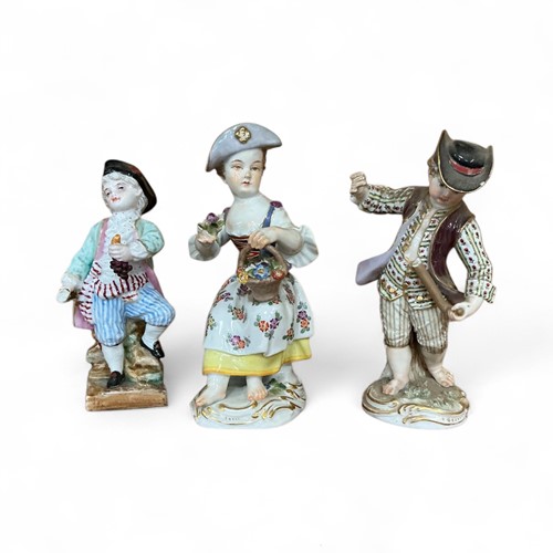 Lot 43 - A Meissen figure of a young girl seated...