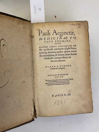 Lot 72 - AEGINETA (Paulus) 'Paul of Aegina'