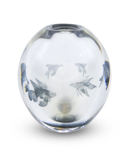 Lot 12 - Edward Hald (1883-1980) for Orrefors, a Fish-Graal glass vase