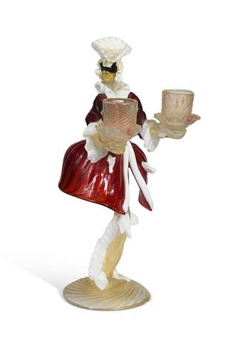 Lot 10 - A Murano figural glass candleholder