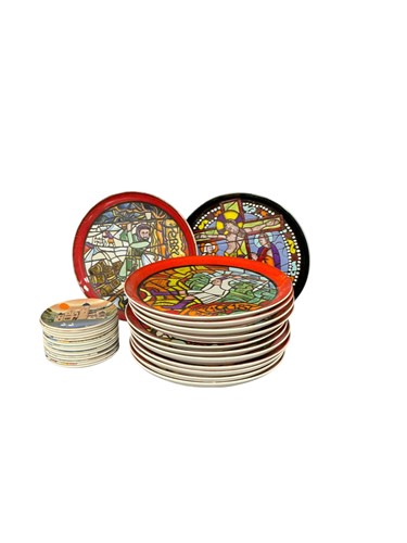 Lot 64 - A set of 12 Poole Pottery Calendar plates with...