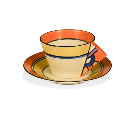 Lot 71 - A Clarice Cliff Fantasque conical cup and saucer
