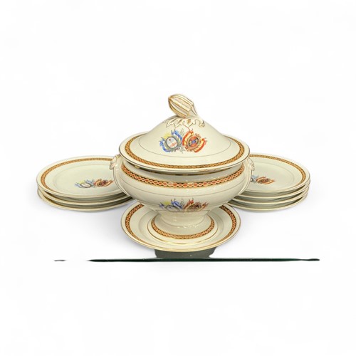 Lot 50 - A Spanish part armorial dinner service,...