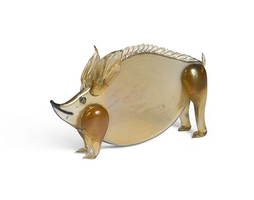 Lot 8 - Attributed to Ercole Barovier for Barovier & Toso, a hand-blown glass model of a boar