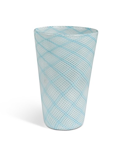 Lot 15 - Attributed to Dino Martens for Aureliano Toso, a reticello glass vase, circa 1950