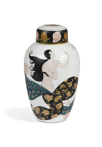Lot 65 - A Rosenthal 'Pearl of Old Venice' jar and cover, 1923