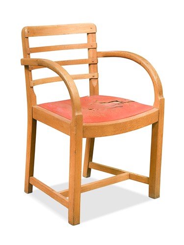 Lot 383 - A Heals oak elbow chair