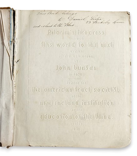 Lot 150 - BUNYAN (John) Pilgrim's Progress for the Blind.