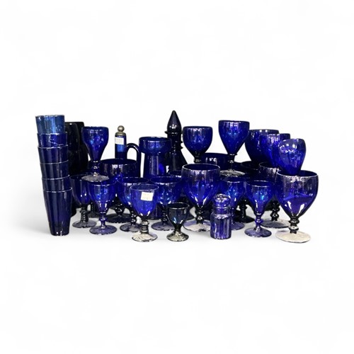 Lot 62 - A collection of 'Bristol' blue glassware to...