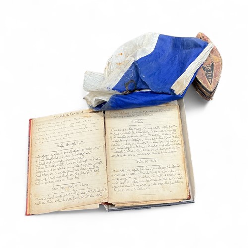 Lot 119 - A late 19th century recipe book; a straw-work...
