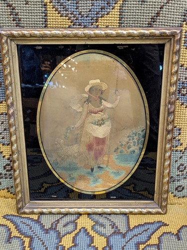 Lot 437 - A pair of George III silkworks in verre...