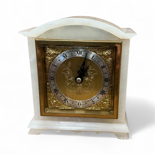 Lot 39 - A marble mantle clock by Elliott with...