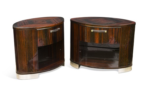 Lot 446 - Georgio Collection, a pair of contemporary macassar ebony bedsides
