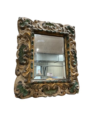 Lot 655 - 18th century mirror, polychrome and gesso,...