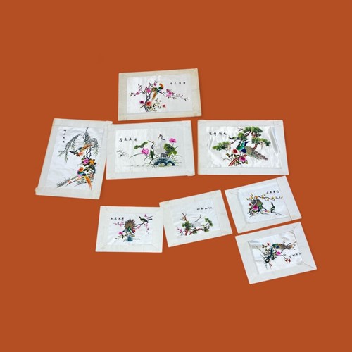 Lot 237 - A collection of Chinese silk embroidery...