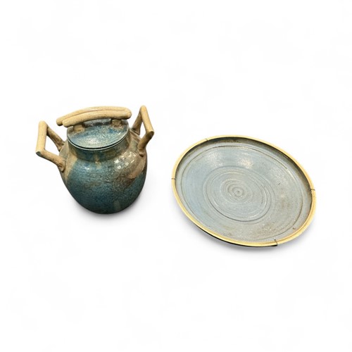 Lot 20 - Peter Askem (1930-2018) A studio pottery blue...