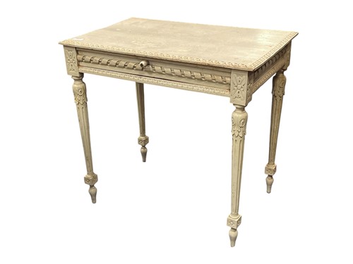 Lot 545 - A French grey painted side table, with single...
