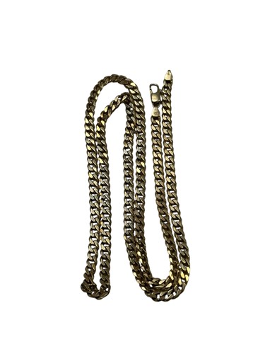Lot 306 - A hallmarked 9ct gold curb chain, length 73cm,...
