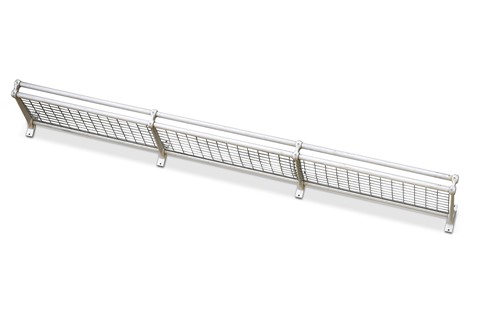 Lot 419 - A long aluminium mid-century luggage rack