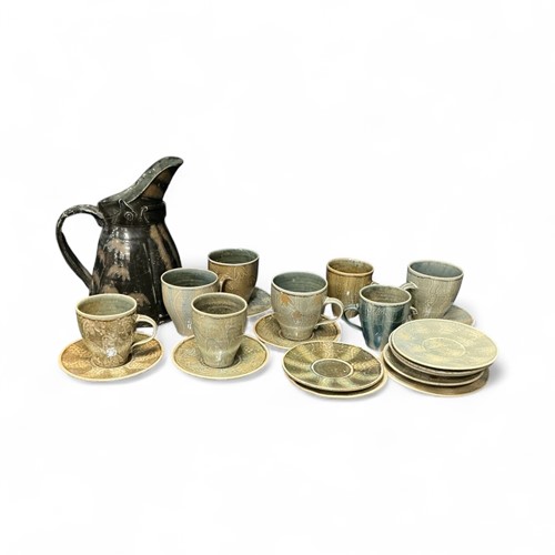 Lot 57 - Set of 8 coffee stoneware coffee cups and...
