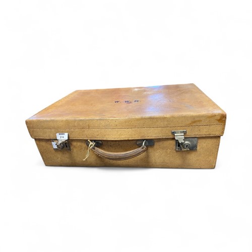 Lot 219 - An early 20th century pigskin travelling case,...