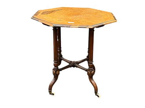 Lot 594 - A late Victorian burr walnut occasional table,...