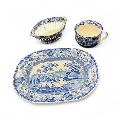 Lot 27 - A 19th century Spode blue and white transfer...