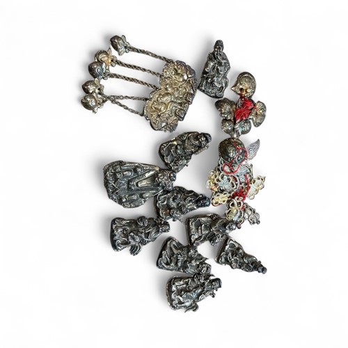 Lot 122 - A collection of Chinese silver hat...