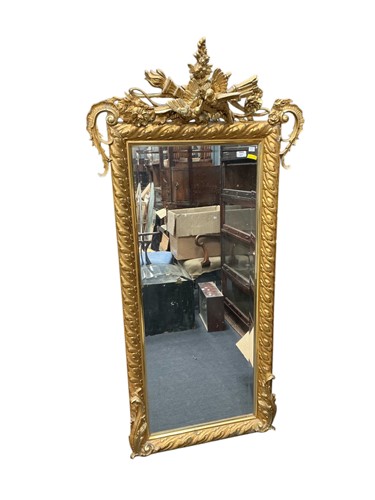 Lot 631 - A French gilt rectangular wall mirror, early...