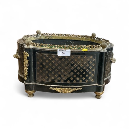 Lot 158 - A French Napoleon III ebonised jardiniere,...