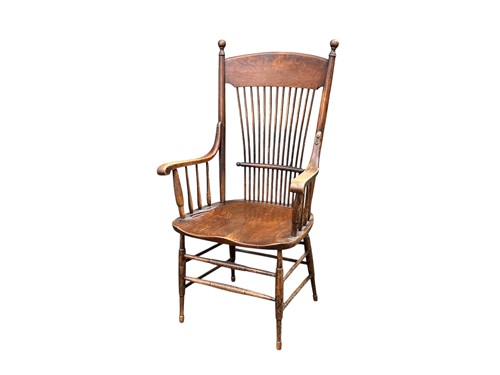 Lot 573 - A stick back armchair, possibly American,...