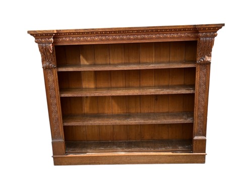 Lot 517 - An Elizabethan revival oak bookcase of four...