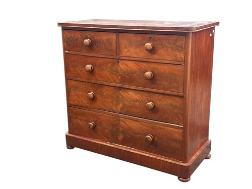 Lot 524 - A Victorian mahogany chest of drawers with two...