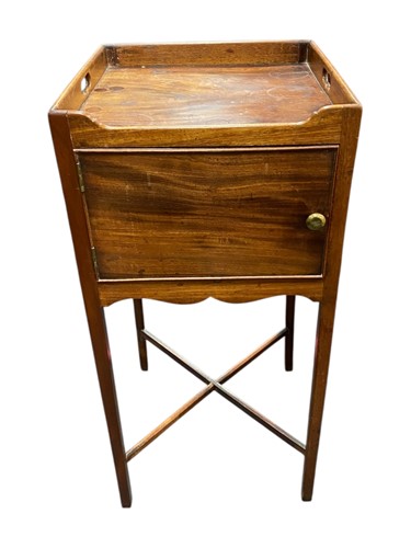 Lot 618 - A 19th century mahogany bedside pot cupboard...