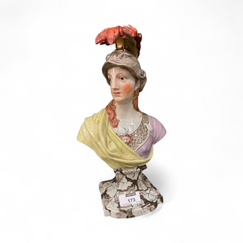 Lot 173 - A Staffordshire pearlware figure of Minerva,...