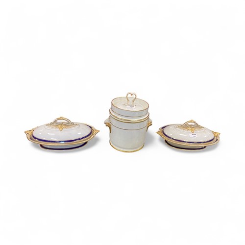 Lot 101 - A 19th century white ceramic and parcel gilt...