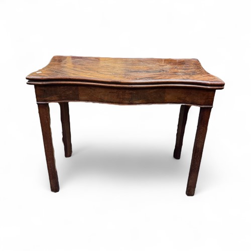Lot 520 - A George III mahogany serpentine front card...