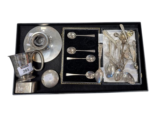 Lot 283 - A silver inkwell, together with a silver...