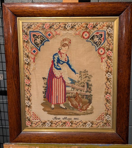 Lot 476 - A Victorian needlework sampler, depicting a...