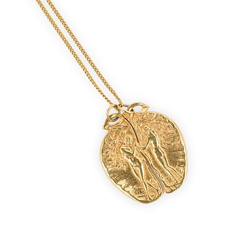 Lot 1 - A late 20th century Adam and Eve love pendant