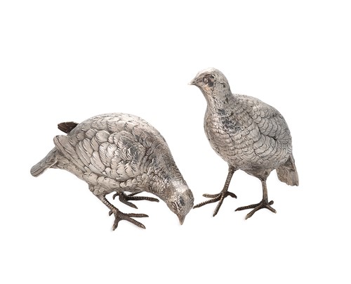 Lot A pair of Continental table partridges