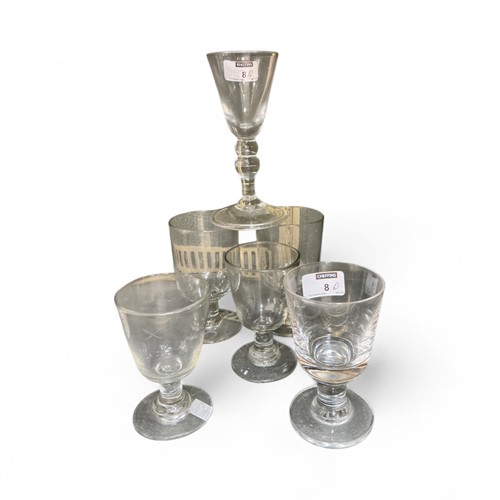Lot 8 - Six 19th century and later glasses, largest...