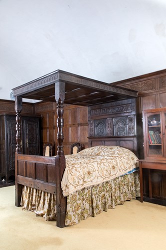 Lot An oak tester bedstead, 17th century and later adapted